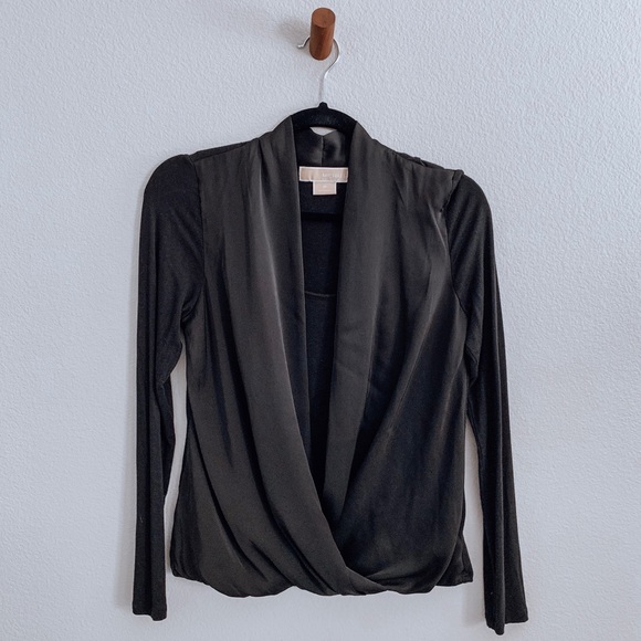 MICHAEL Michael Kors Tops - Michael Kors surplice blouse black long sleeve